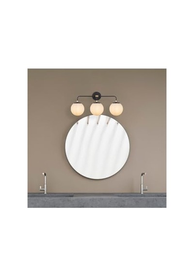 Siyah Boyalı Aplik E14 Metal Cam 22x24cm Çok Renkli
