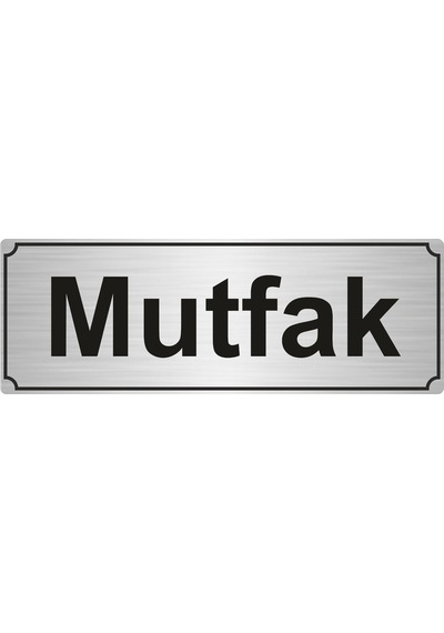Mutfak Yönlendirme Levhası 7Cmx20Cm Gümüş Renk Metal
