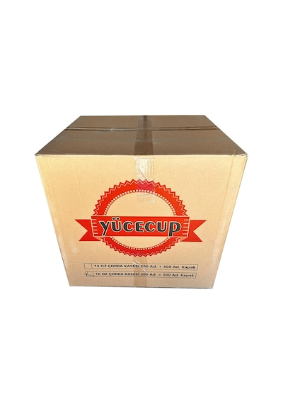 Yücecup Kraft Kağıt Şeffaf Kapaklı Çorba Kasesi - 16 Oz - 480 Ml. - 50 Adet / Kase + Kapak Kahverengi