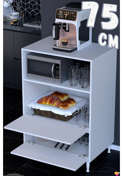 Linea Üstü Açık Mutfak Dolabı 75 Cm Mikrodalga Fırın Tezgahı Çift Kapaklı Kiler Düzenleyici Dolap Beyaz Linea Üstü Açık Mutfak Dolabı 75 Cm Mikrodalga Fırın Tezgahı Çift Kapaklı Kiler Düzenleyici Dolap Beyaz