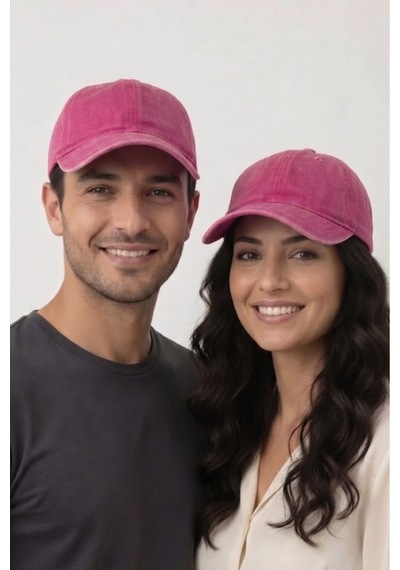 Mollycrush Unisex Koyu Pembe Yıkamalı Kot Outdoor Beyzbol Şapkası Ayarlanabilir Spor Kep Koyu Pembe