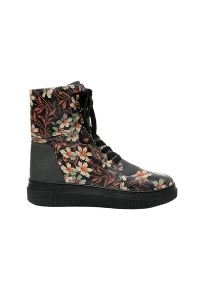 Kadın Vegan Deri Siyah Uzun Bot - Are You Lost Tasarım Multicolor