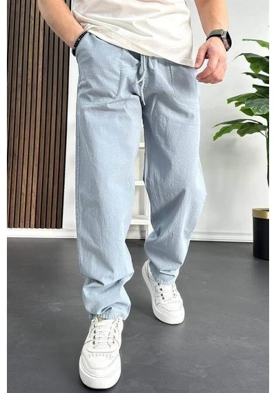 Edwox Erkek Baggy Kalıp Pantolon Açık Mavi Edw130