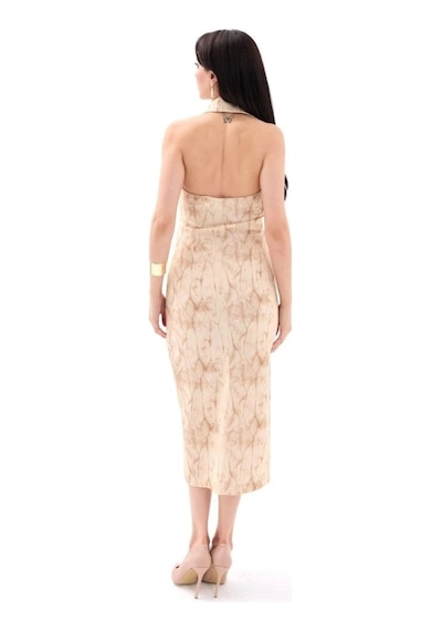Defymoda 7428 Elbise-bej Bej