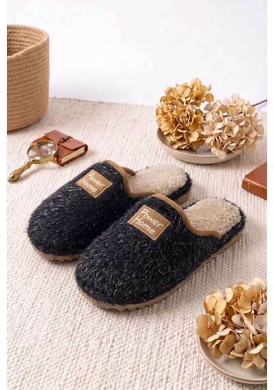 Stwenn Kadın Simli Peluş Ev Terliği Kapalı Burun Arkası Açık Yumuşak Sıcacık Kışlık Rahat Şık Günlük Panduf Siyah Stwenn Kadın Simli Peluş Ev Terliği Kapalı Burun Arkası Açık Yumuşak Sıcacık Kışlık Rahat Şık Günlük Panduf Siyah