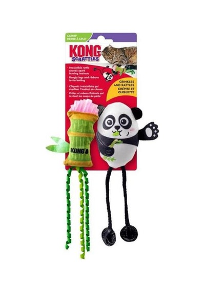 Kong Scrattles Panda Ve Bambu Peluş Kedi Oyuncağı 2'li