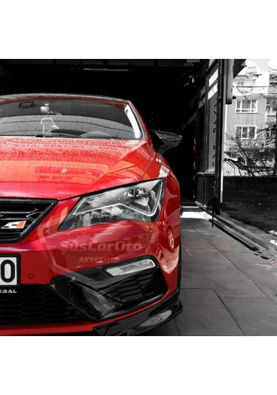 ŞüsCarOto Seat Leon MK3 MK3.5 2012-2020 Batman Yarasa Ayna Kapağı Piano Black ABS Plastik (00)