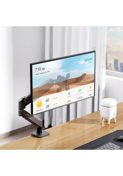 Tek Kollu Monitör Kolu Ve Monitör Standı 13-32 İnç, 9 Kg, Vesa 75x75 100x100 Uyumlu, Yay Destekli 360 Döner Ayarlanabilir Masaüstü Ekran Tutucu Siyah