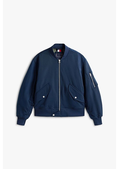 Tommy Hilfiger Erkek Rahat Kalıp Su İtici Beyzbol Yaka Bomber Ceket - Lacivert Dark Night Navy Tommy Hilfiger Erkek Rahat Kalıp Su İtici Beyzbol Yaka Bomber Ceket - Lacivert Dark Night Navy