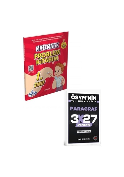Murat 2027 1.sınıf Matematik Problemler Kitabım+ Evp Akademi Paragraf