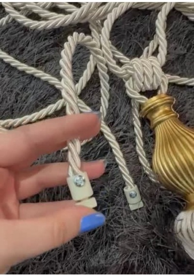 Kuka Braçol Kornişe Takma Tavan Yan Bağlama Perde Toplama Aksesuarı Tieback Gold Kukalı Krem
