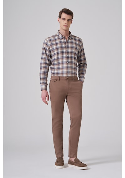 Morven Erkek Bej Pamuk Trend Slim Fit Chino Pantolon 26ks003008653 Bej
