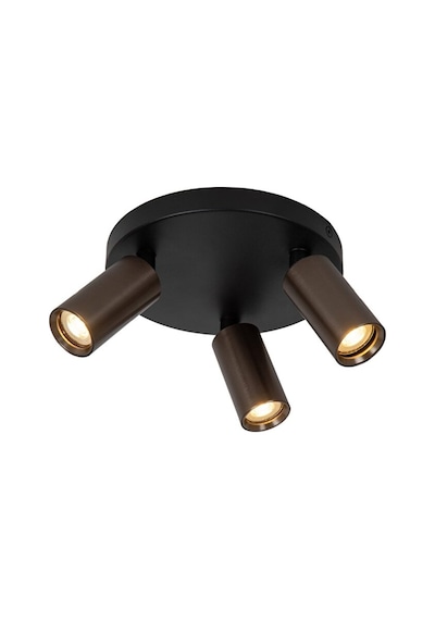 Siyah Kahve Üçlü Metal Spot Avize Gu10 Led Hareketli Başlık Moder