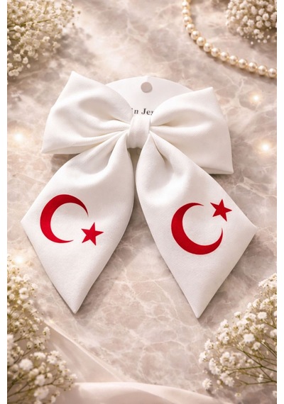 Ay Yıldızlı Fiyonk Toka Beyaz