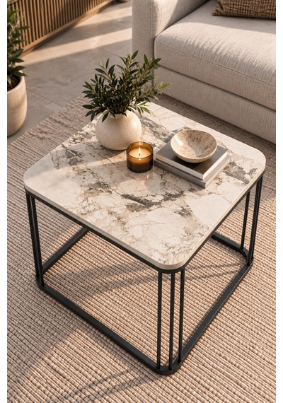 Sulorahome Orta Sehpa 60x60 Cm Beyaz - Efes