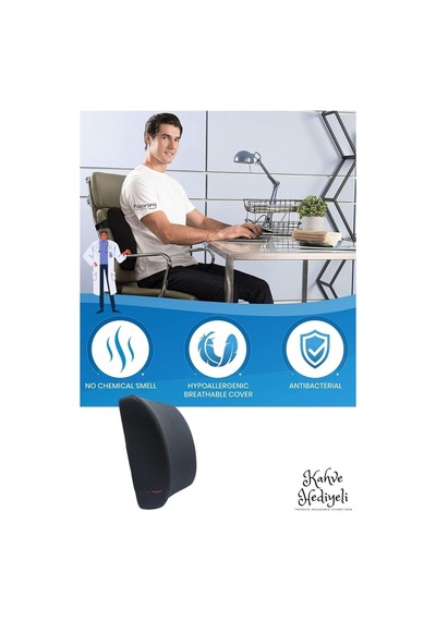 Highconcept Ortopedik Bel Sırt Minderi Araç Koltuk Sandalye Bel Yastığı Bel Hassasiyetsı Yastığı 3838000261 Diğer