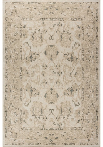 Artloop Relic Bej Vintage Dokulu Klasik Desenli Dokuma Tabanlı Şönil Halı Al 521 Bej - Kumtaşı - Krem