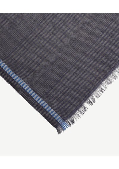 Yargıcı Desenli Maskülen Şal 26kesl1001x 021 Mavi
