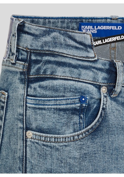 Karl Lagerfeld Jeans Yüksek Bel Dar Paça Mavi Kadın Denim Pantolon 240j1101