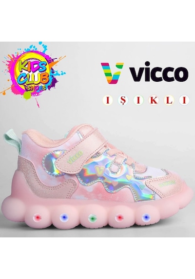 Vicco Sonya Ortopedik Taban Işıklı Çocuk Bot Pudra