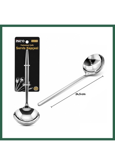 Bezos Krom Metal Servis Kepçe 24.5 Cm Bzs01