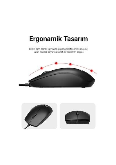 Aula AC101 Kablolu Türkçe Q Klavye Ve 1200 Dpı Optik Mouse Seti