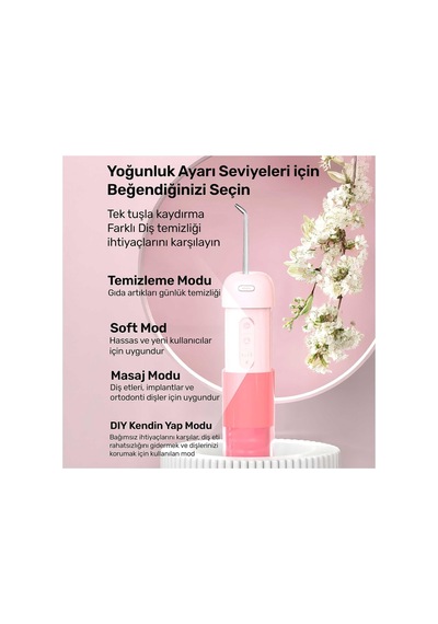 Nicefeel Fc5170 Mini Taşınabilir,şarjlı, Diş Teli/protez Bakım Ve Profesyonel Ağız Duşu Pembe