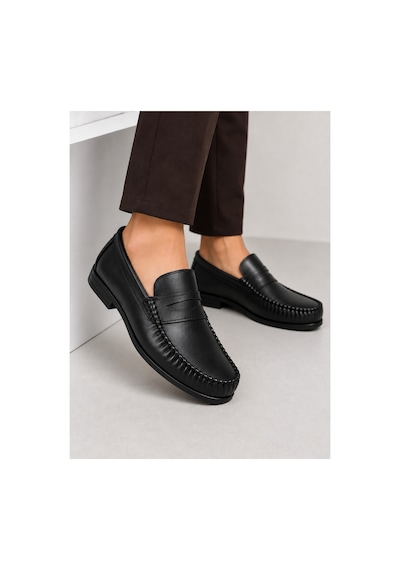Yalçın Erkek Taba Loafer Ayakkabı Bağcıksız Tokalı Dikişli Klasik Mokasen Günlük Ayakkabı Siyah - 909275273 Siyah