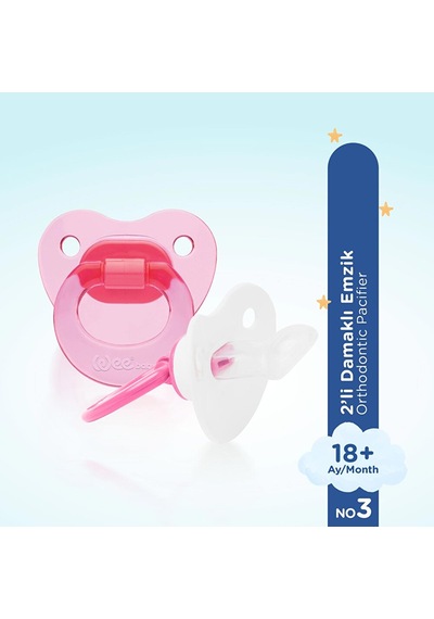 439 Wee Baby 2'li Damaklı Emzik No:3 Pembe 4 Adet
