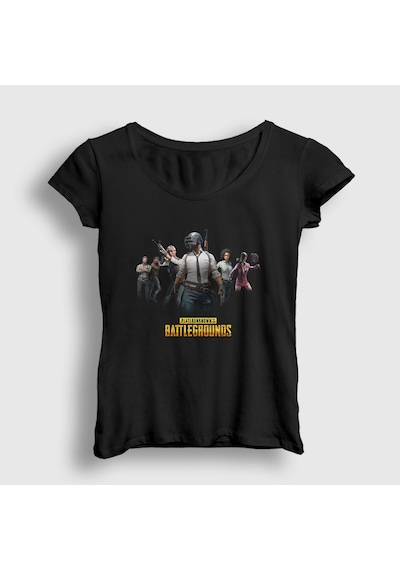 Presmono Kadın Team Pubg T-shirt Siyah