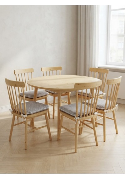 Bahçe Balkon Mutfak Kreş Sandalye Minderi Fermuarlı 40x40 6 Adet Gri Çiçekli 5 Cm Gri Sünger Açık Gri