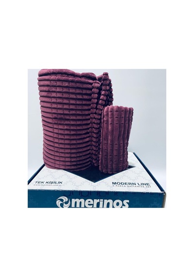 Sarar Merinos Modern Lıne Tek Kişilik Battaniye 2 Parça Yatak Örtüsü Seti Modernlınetekcheryy02 Cheryy