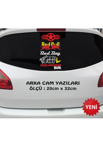 kötü çocuk arka cam sticker yazı seti çoklu set