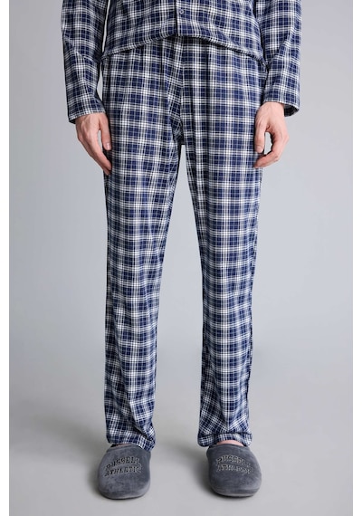 Defacto Regular Fit Ekose Desenli Uzun Kollu 2li Pijama Takımı H7538ax26aunv135 Lacivert-nv135