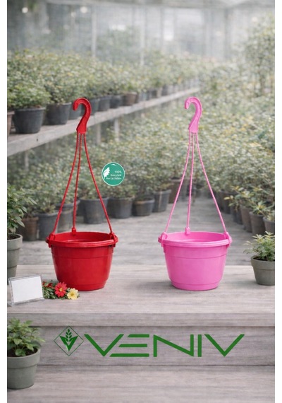 2 Adet Askılı Dekoratif Saksı/ 18 Cm Çap Yükseklik 12 Cm 70725964