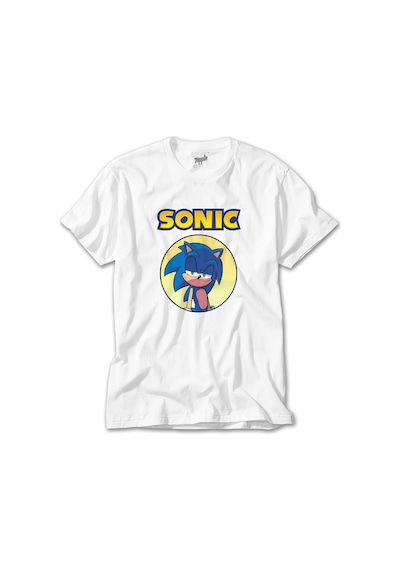 Sonic Cartoon Beyaz Tişört Beyaz