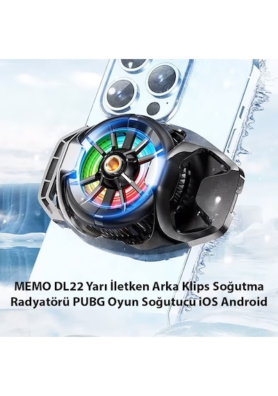 Memo Dl22 Yarı İletken Arka Klips Soğutma Radyatörü Pubg Oyun Soğutucu Apple Uyumlu iOS Android