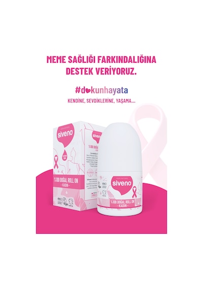 Siveno %100 Doğal Roll-on Kadın Deodorant Ter Kokusu Önleyici Bitkisel Leke Bırakmayan Vegan 50 Ml X 2 Adet