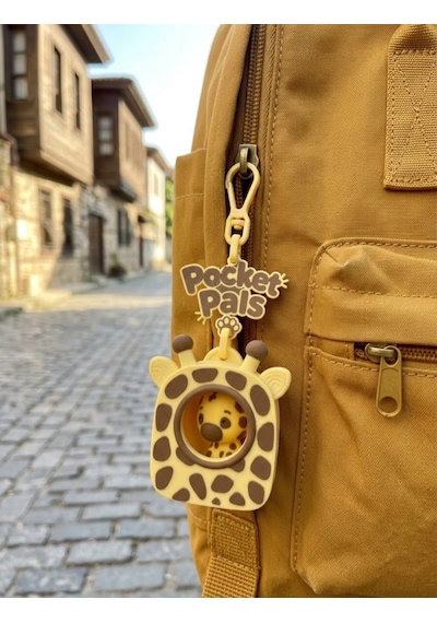 Pocket Pals Sevimli Zürafa Çanta Süsü Charm Anahtarlık Sarı