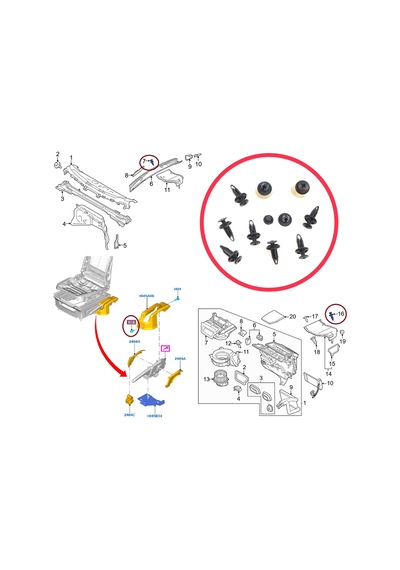 Ford Focus Mondeo Transit Connect İçin 10x Davlumbaz Tampon Klips Standart