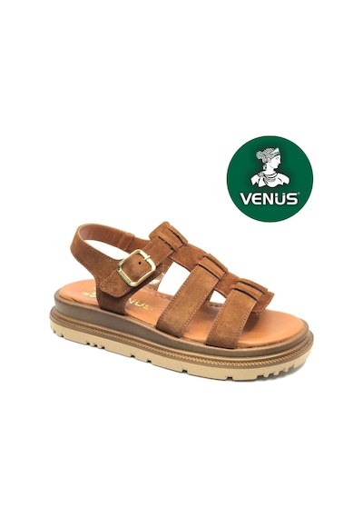 Venüs Riwing Hakiki Deri Comfort Ortopedik Kadın Sandalet Taba