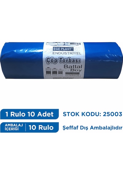Egeplast Çöp Torbası Battal Boy Limon Kokulu 75X90 Koli 10 Rulo N11.42