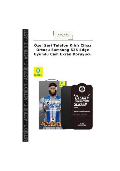 Özel Seri Telefon Kılıfı Cihaz Ortucu Samsung S25 Edge Uyumlu Cam Ekran Koruyucu