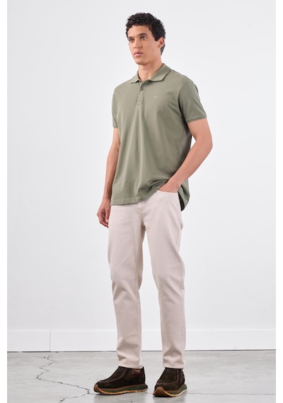 Dufy Haki Düz Erkek T-shirt - Slim Fit Haki