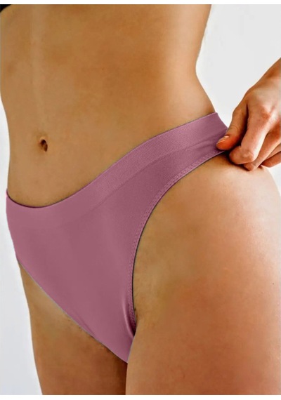 Mistirik Navelli Model Seamless String Kıl Dikişli Esnek Kumaşlı String Model Külot Gül Kurusu Renk Gül Kurusu