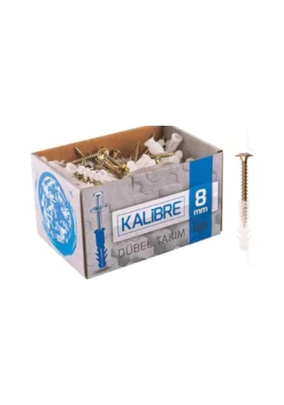 Made Kalibre Vida Dübel Takım 8 MM 100 Adet