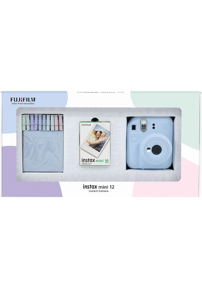 Fujifilm Instax Mini 12 Fotoğraf Makinesi + 10'lu Film + Mandal Mavi
