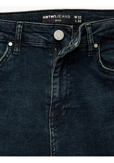 Koton Normal Bel Pamuklu Slim Fit Jean Pantolon - Brad Jean İndigo Stone 6wam40018nd İndigo - Taş Koton Normal Bel Pamuklu Slim Fit Jean Pantolon - Brad Jean İndigo Stone 6wam40018nd İndigo - Taş