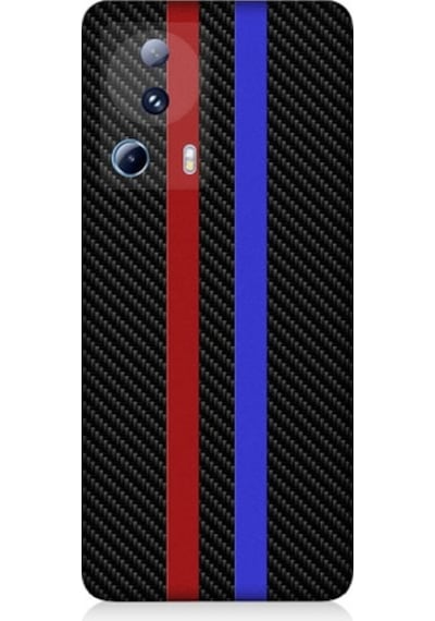 Xiaomi Mi 13 Lite Uyumlu Bordo Mavi Karbon Desenli Silikon Kılıf