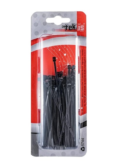 Tek-iş 529120 Kablo Bağı, Siyah, 100 X 2.5 100 Adet Standart